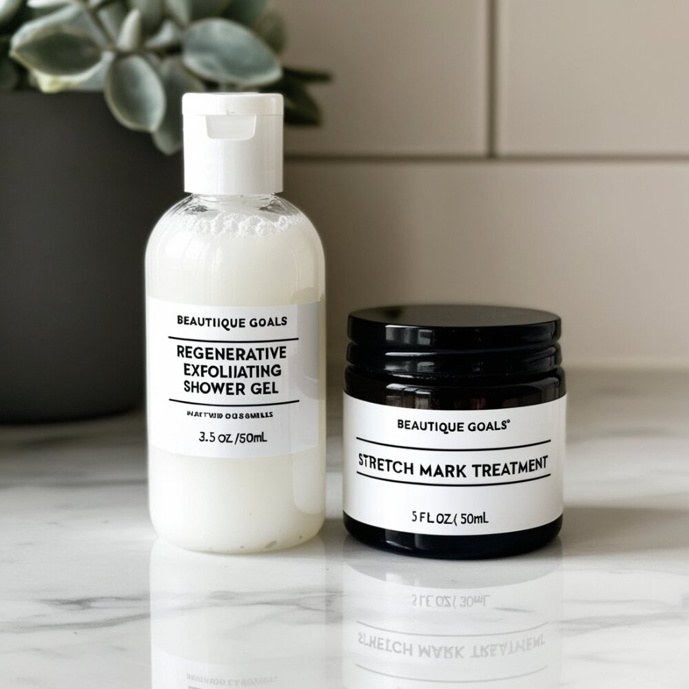 Luxurious Stretch Mark Treatment & Regenerative Exfoliating Shower Gel Set